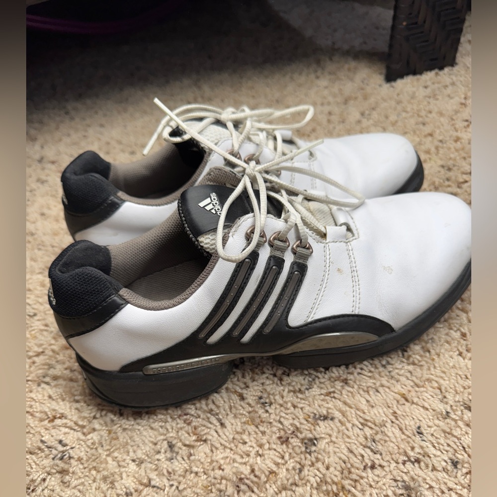 Adidas Mens Traxion Golf Shoe White EVN 791003 Spikes Low Top Lace Up Size 8